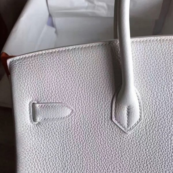 Réplique de qualité supérieure Hermes Birkin 30cm sac à main blanc – Image 7