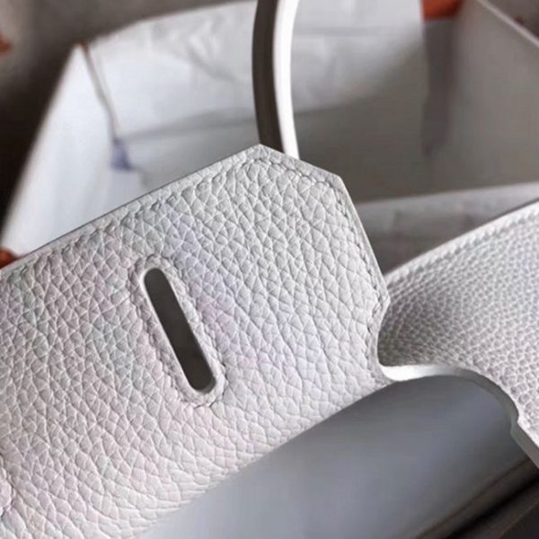 Réplique de qualité supérieure Hermes Birkin 30cm sac à main blanc – Image 8