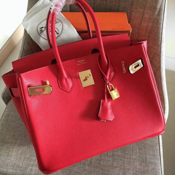 Faux bon marché Hermes Birkin 30cm sac rouge – Image 7