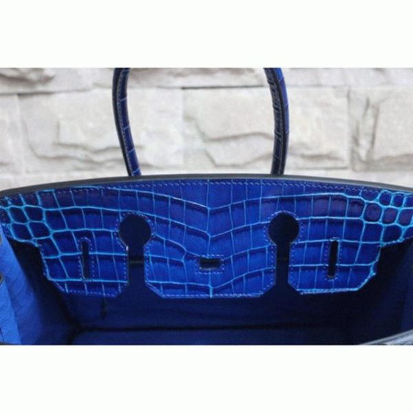 Réplique de haute qualité Hermes Birkin 30cm sac à main bleu électrique – Image 2