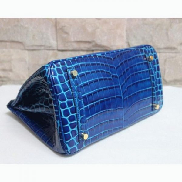 Réplique de haute qualité Hermes Birkin 30cm sac à main bleu électrique – Image 3
