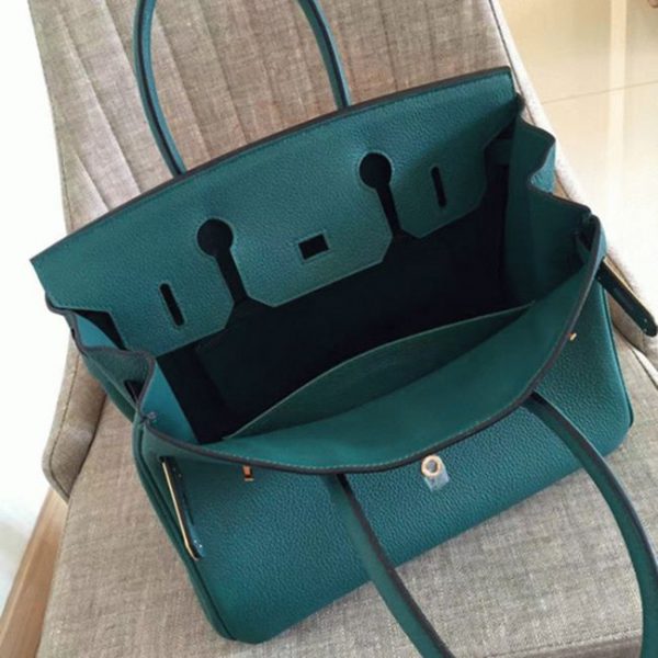Réplique 1:1 Hermes Birkin 30cm sac à main malachite – Image 4
