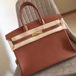Faux sac de créateur Hermes Birkin 30cm sac à main doré