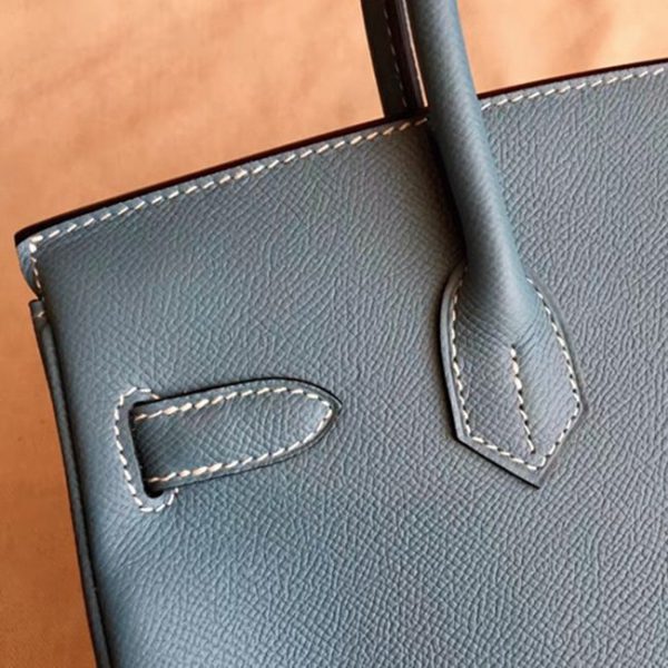 Contrefaçon Hermes Birkin 30cm sac bleu jean – Image 2