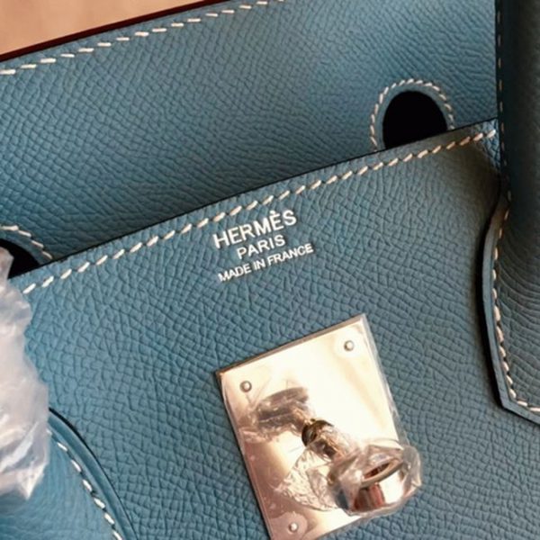 Contrefaçon Hermes Birkin 30cm sac bleu jean – Image 3