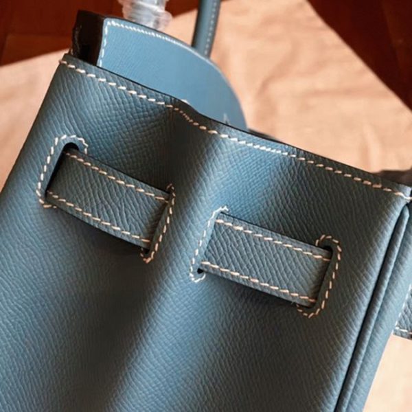 Contrefaçon Hermes Birkin 30cm sac bleu jean – Image 5