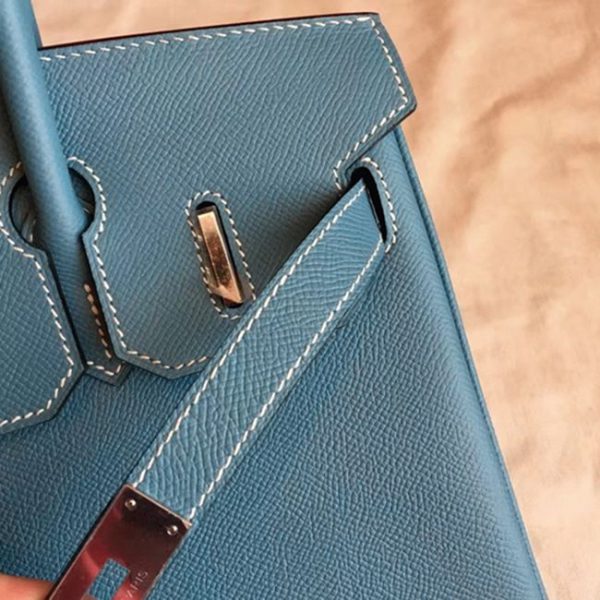 Contrefaçon Hermes Birkin 30cm sac bleu jean – Image 6