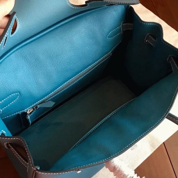 Contrefaçon Hermes Birkin 30cm sac bleu jean – Image 7
