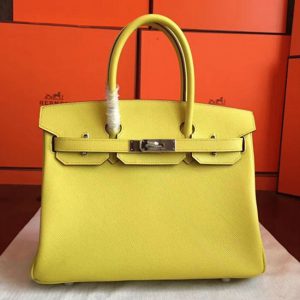 Réplique de haute qualité Hermes Birkin 30cm sac soufre