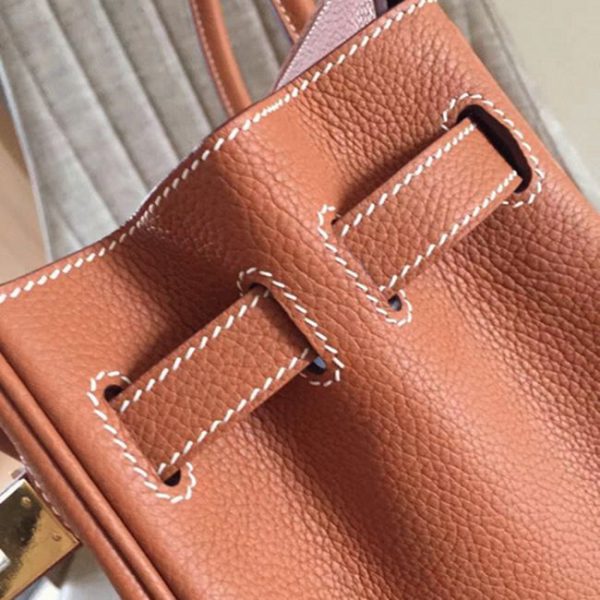 Faux sac de créateur Hermes Birkin 30cm sac à main doré – Image 6