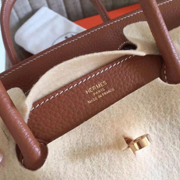Faux sac de créateur Hermes Birkin 30cm sac à main doré – Image 7