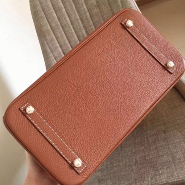 Faux sac de créateur Hermes Birkin 30cm sac à main doré – Image 8