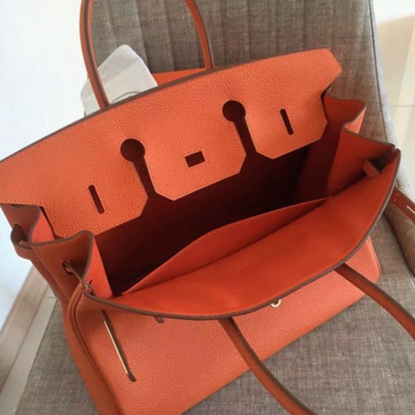 Réplique Hermes Birkin 30cm sac à main orange – Image 3