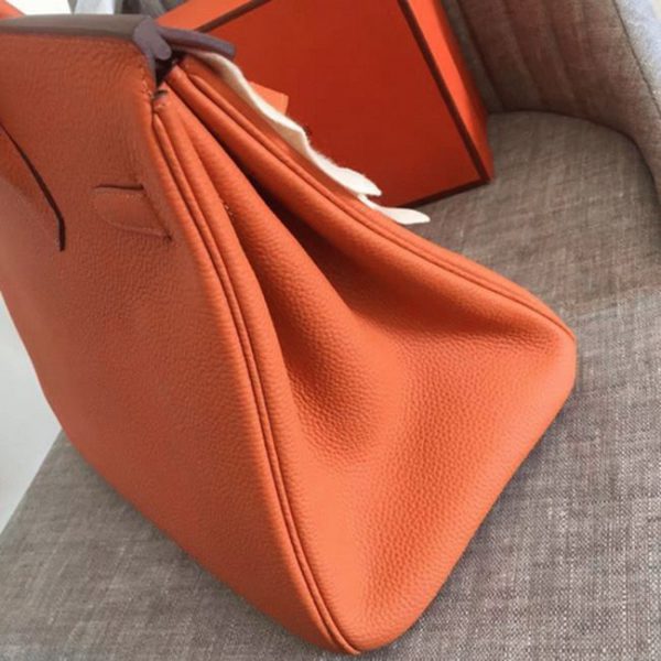 Réplique Hermes Birkin 30cm sac à main orange – Image 4