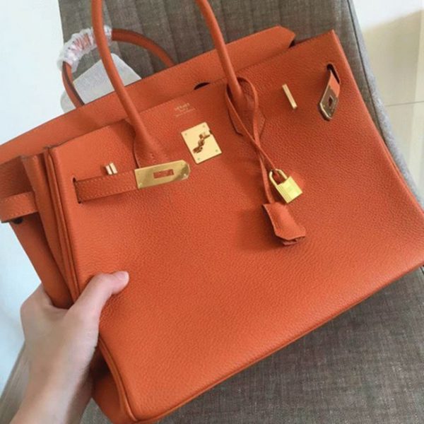 Réplique Hermes Birkin 30cm sac à main orange – Image 6