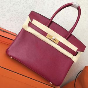 Faux sac de créateur Hermes Birkin 30cm sac à main rubis