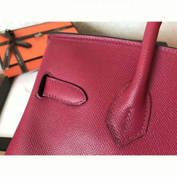 Faux sac de créateur Hermes Birkin 30cm sac à main rubis – Image 6