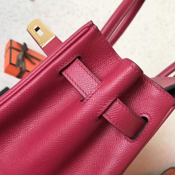 Faux sac de créateur Hermes Birkin 30cm sac à main rubis – Image 7