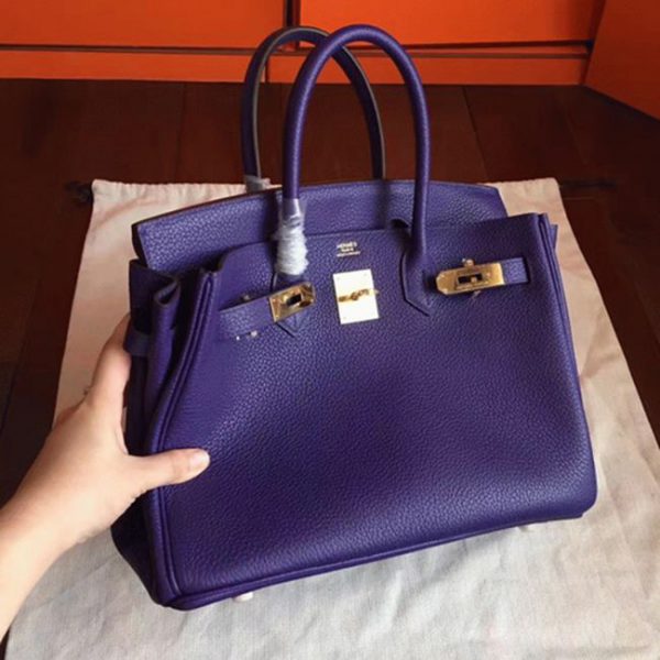 Contrefaçon bon marché Hermes Birkin 30cm sac à main iris – Image 3