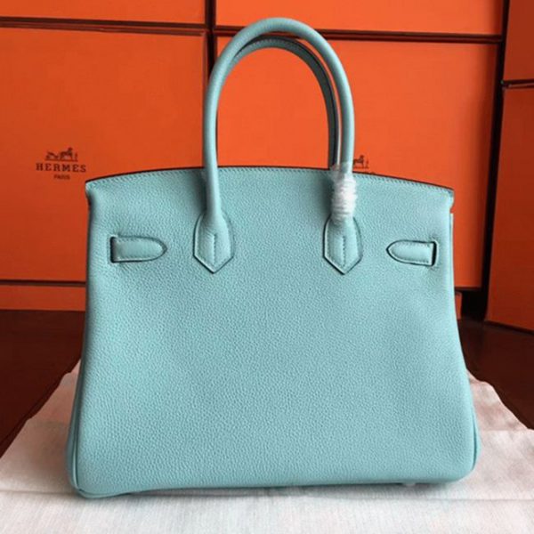 Réplique de luxe Hermes Birkin 30cm sac à main bleu atoll qualité AAAAA – Image 2