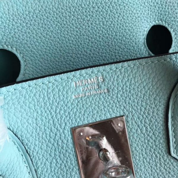 Réplique de luxe Hermes Birkin 30cm sac à main bleu atoll qualité AAAAA – Image 3