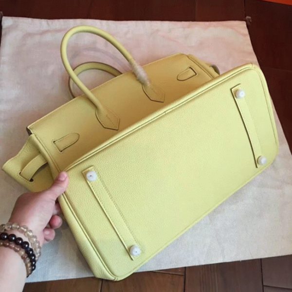 Imitation de créateur Hermes Birkin 35cm sac à main curry – Image 8