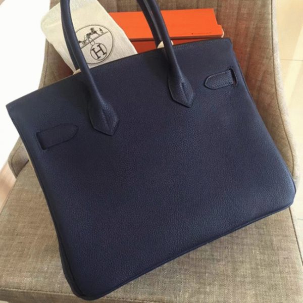 Imitation Hermes Birkin 35CM sac à main saphir – Image 2