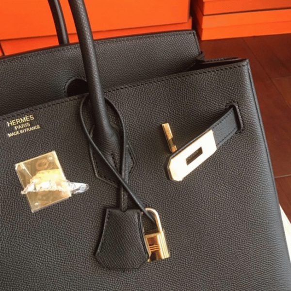 Réplique Hermes Birkin 35cm sac à main noir – Image 7