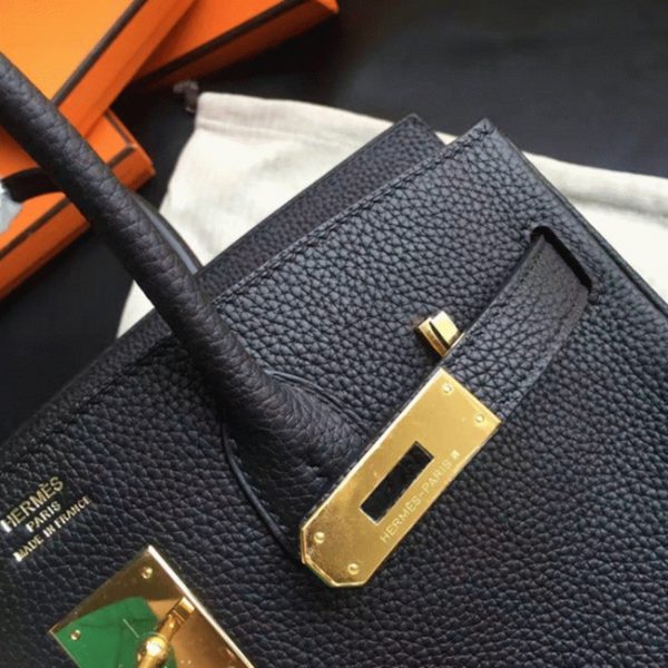 Contrefaçon de créateur Hermes Birkin 35CM sac à main noir – Image 3