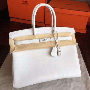 Réplique de haute qualité Hermes Birkin 35cm sac à main blanc