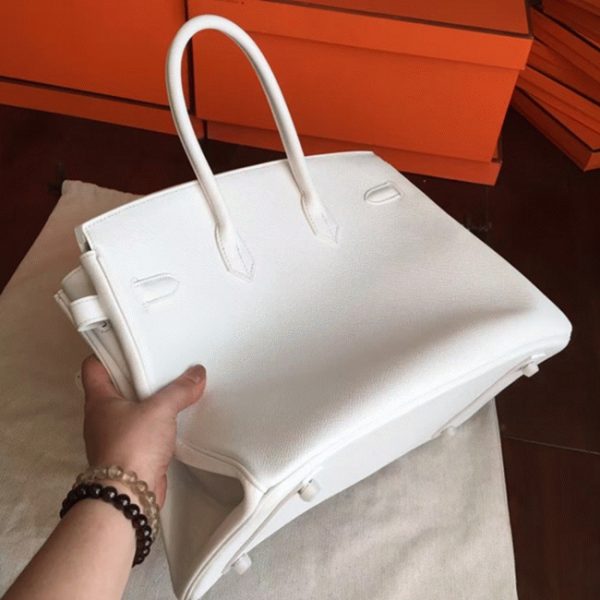 Réplique de haute qualité Hermes Birkin 35cm sac à main blanc – Image 5