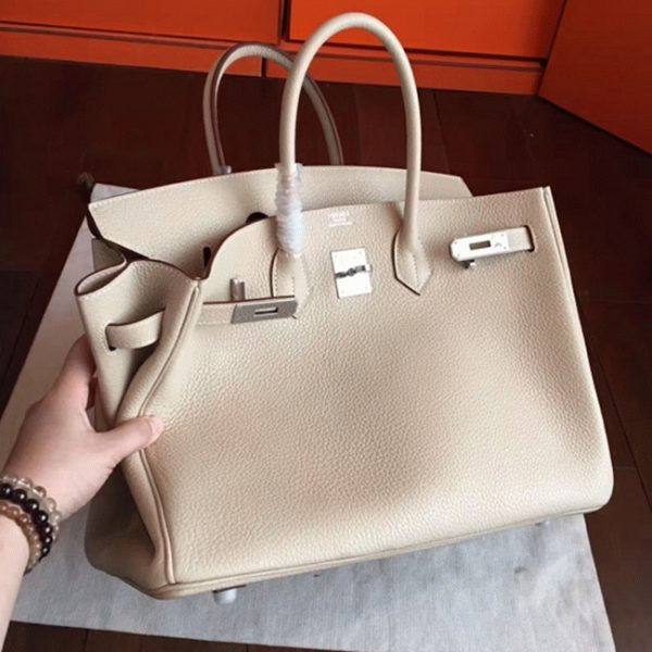 Réplique Hermes Birkin 35CM sac à main ivoire – Image 6