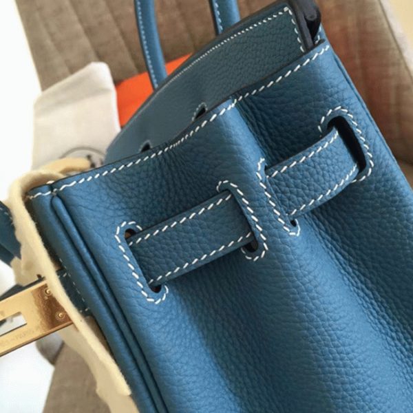 Réplique de luxe Hermes Birkin 35cm sac à main bleu jean – Image 3