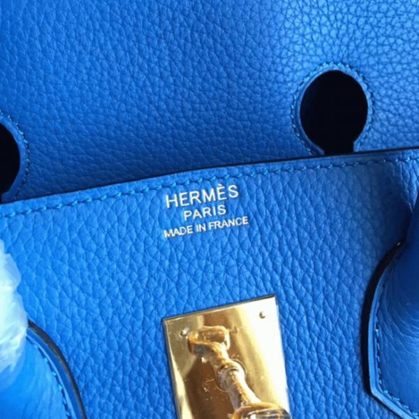 Faux sac de créateur Hermes Birkin 35cm sac à main bleu hydra – Image 7
