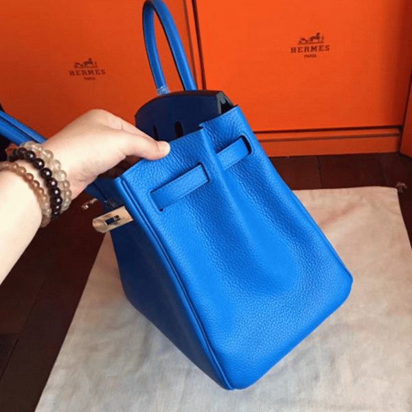 Faux sac de créateur Hermes Birkin 35cm sac à main bleu hydra – Image 3