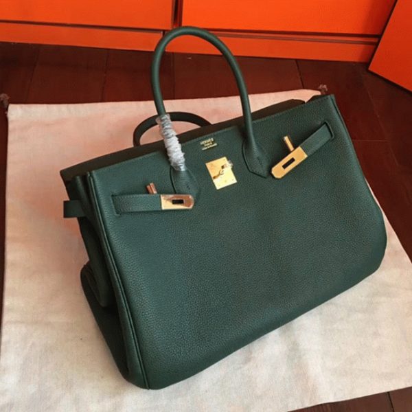 Réplique sac de créateur Hermes Birkin 35cm sac à main vert – Image 6