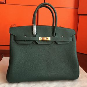 Réplique sac de créateur Hermes Birkin 35cm sac à main vert