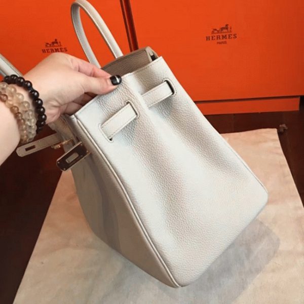 Faux de luxe Hermes Birkin 35cm sac à main gris perle – Image 6