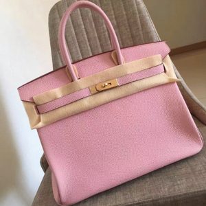 Contrefaçon de créateur Hermes Birkin 35cm sac à main rose