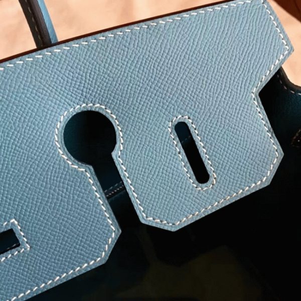 Imitation de luxe Hermes Birkin 35cm sac à main bleu jean – Image 7