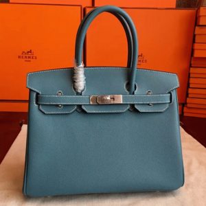 Imitation de luxe Hermes Birkin 35cm sac à main bleu jean