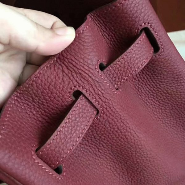 Faux sac de créateur Hermes Birkin 35CM sac à main bordeaux – Image 4