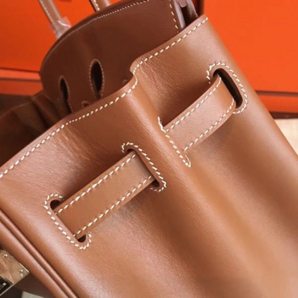 Contrefaçon de créateur Hermes Birkin 35cm sac à main doré – Image 8