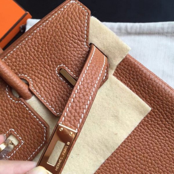 Réplique Hermes Birkin 35CM sac à main doré – Image 5