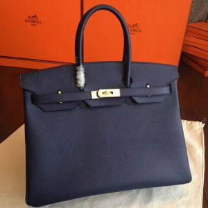 Contrefaçon Hermes Birkin 35cm sac à main saphir