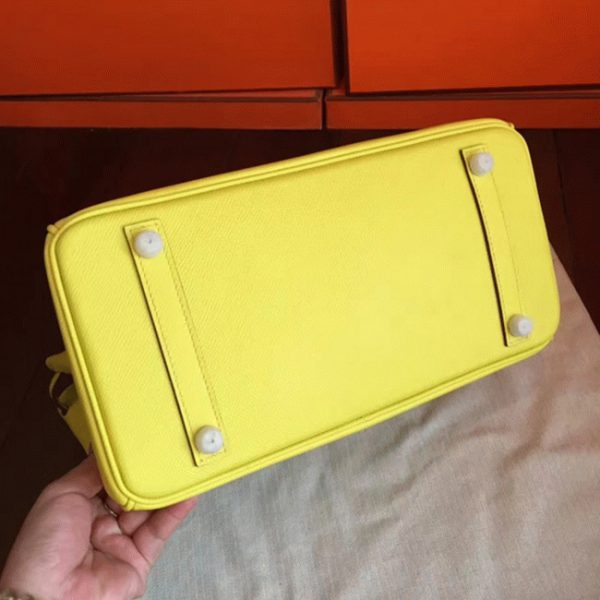 Réplique de luxe Hermes Birkin 35CM sac à main jaune – Image 6