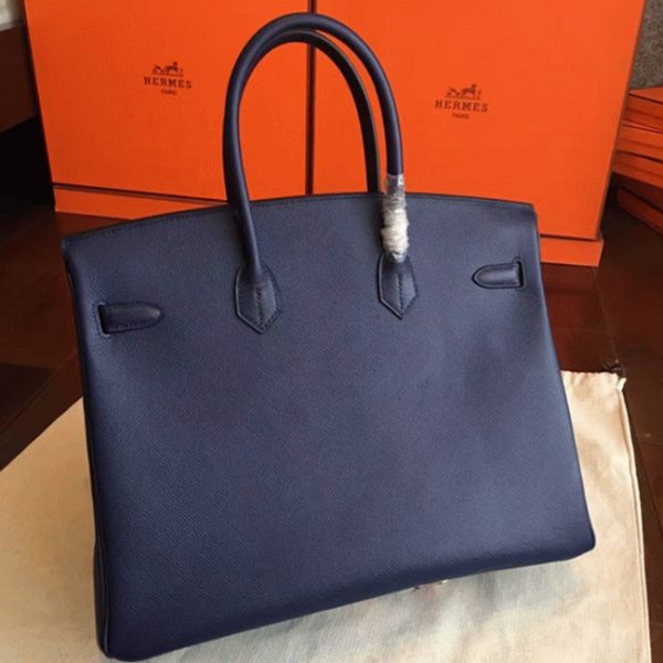 Contrefaçon Hermes Birkin 35cm sac à main saphir – Image 6