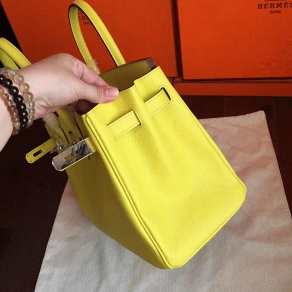Réplique de luxe Hermes Birkin 35CM sac à main jaune – Image 4