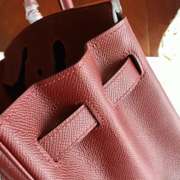Réplique sac de créateur Birkin 35CM sac à main Hermes bordeaux – Image 8