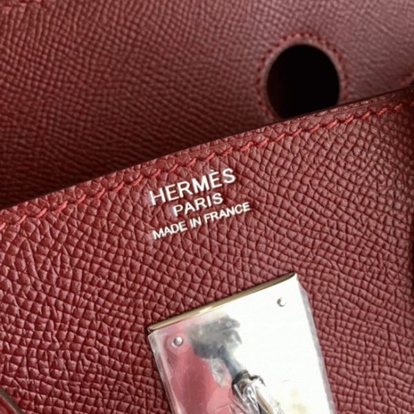 Réplique sac de créateur Birkin 35CM sac à main Hermes bordeaux – Image 6